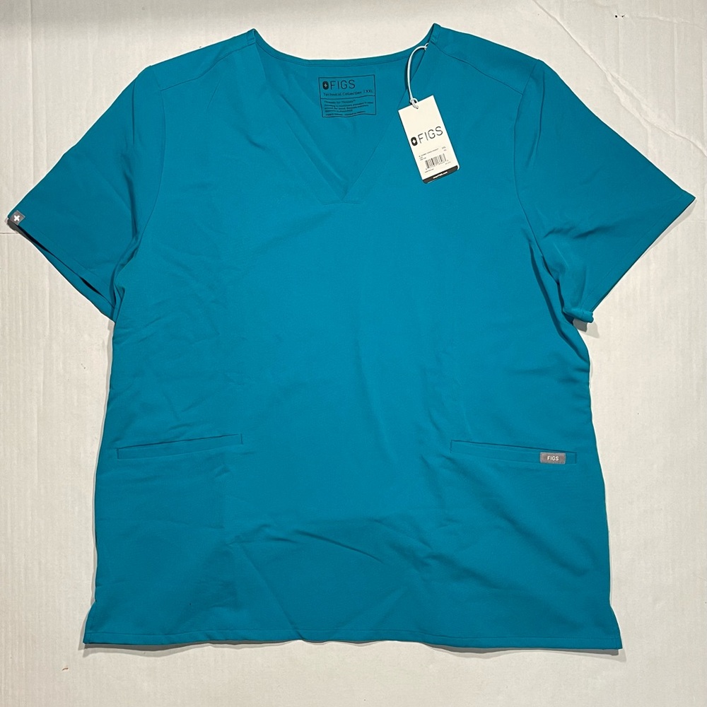 Figs Scrubs Casma 2 Pocket Scrubs | Color Teal | Sz 2XL